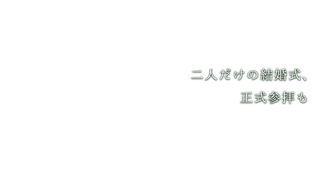 二人だけの結婚式、正式参拝も